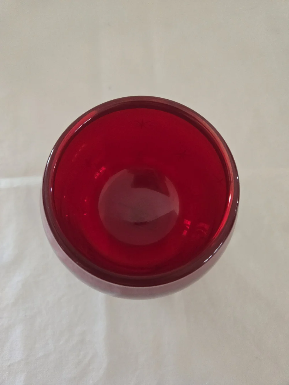 Crate&Barrel Ruby Red Glass Candle Holder